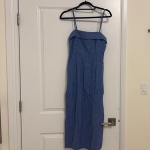 Mango Blue Midi Dress with Straps